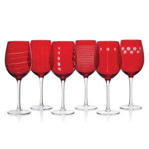 Cheers Set of 6 Ruby Wine Glasses